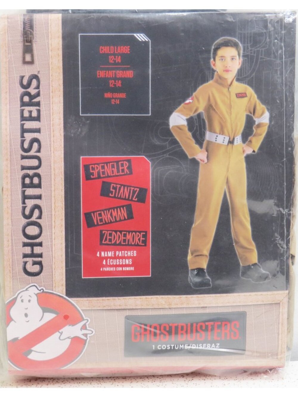 Ghostbusters Jumpsuit Costume Kids Child Large 12-14 Flight Suit Patches New